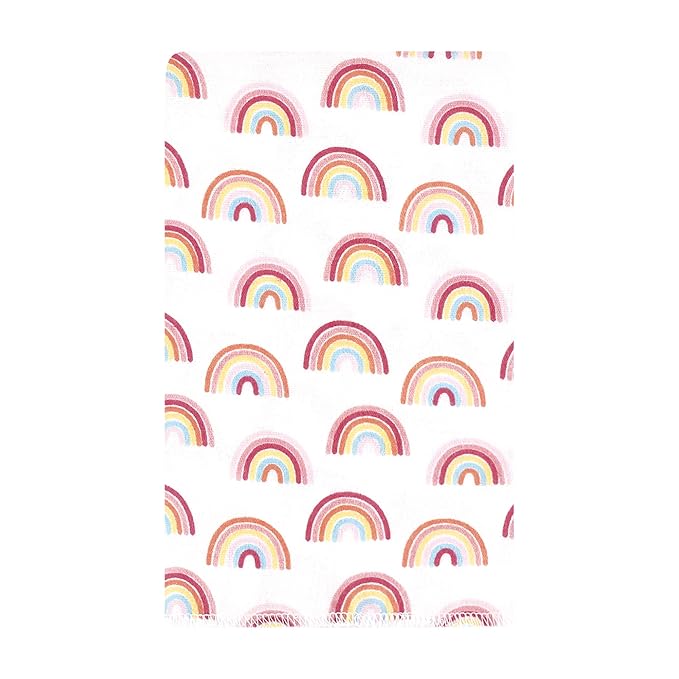 Hudson Baby Unisex Baby Cotton Flannel Burp Cloths 10-Pack, Sunshine and Rainbows, One Size