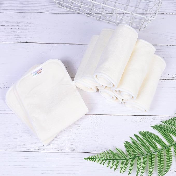 ALVABABY 12PCS Cloth Diaper Inserts - 4-Layer Super Soft Inserts for Diapers and Covers