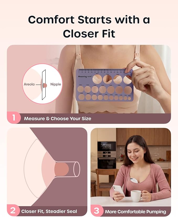 Nuliie 5-in-1 Flange Sizing Kit 18/19/20/21mm for 24mm Flange/Shield of Most Pumps, 8PCS Silicone Flange Inserts to Boost Pumping Efficiency & Comfort, BPA-Free Pump Essential for Moms