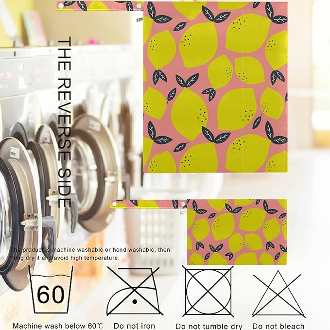 visesunny Cute Yellow Lemon Pink Pattern 2Pcs Wet Bag with Zippered Pockets Washable Reusable Roomy for Travel,Beach,Pool,Daycare,Stroller,Diapers,Dirty Gym Clothes, Wet Swimsuits, Toiletries