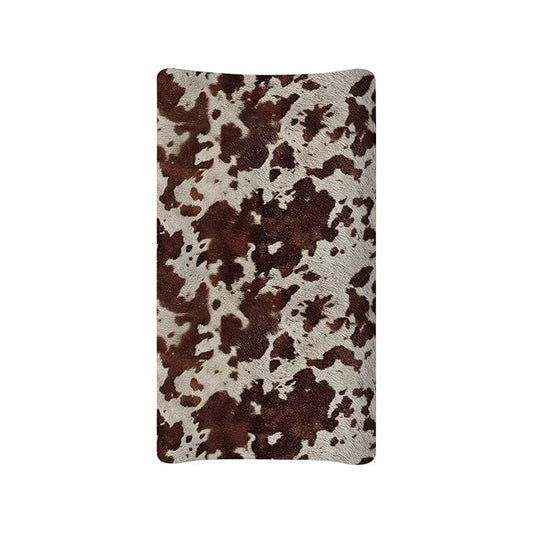 Brown Wild Cow Print Changing Pad Cover Baby Nursery Diaper Changing Pad Sheets Soft Breathable Wipeable Diaper Pad Covers for Changing Table 32"x16"
