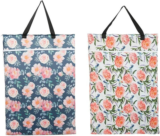 2 Pack Large Hanging Wet Bags Laundry Pail Bags Cloth Diapers Reusable