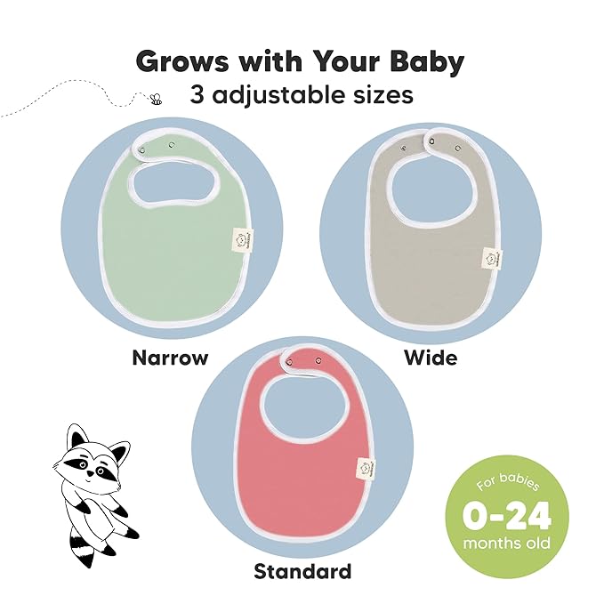 8-Pack Organic Baby Bibs for Boys, Girls - Soft Cotton Drooling and Teething Bibs for Baby Girl & Boy, Extra Absorbent, Easy to Clean & Put On for Toddler, Newborn, Infant 0-24 Months (Spring)