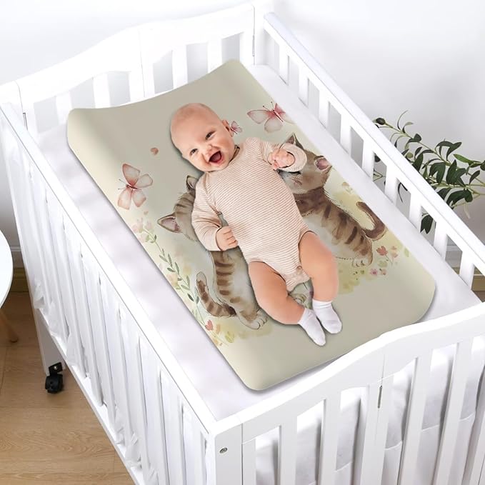 Happy Catspard Baby Changing Pad Cover Lightweight Soft Diaper Changing Cover Stretchy Breathable Waterproof Nursery Pad Change Cover