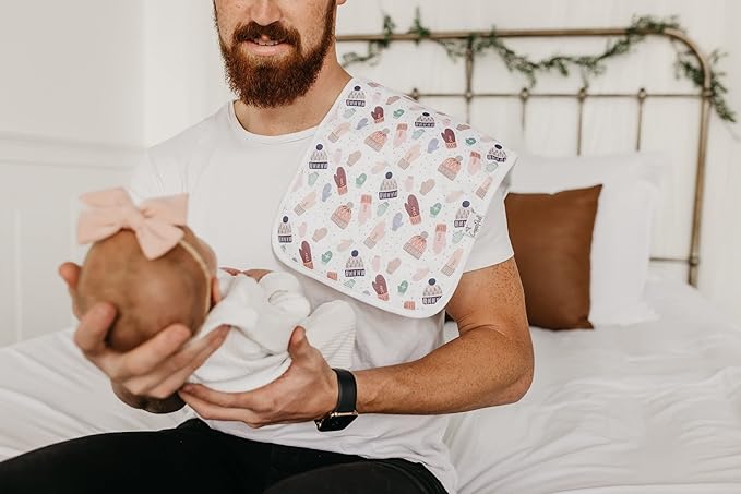 Copper Pearl Baby Burp Cloth Large 21''x10'' Size Premium Absorbent Triple Layer 3-Pack Gift Set Doe