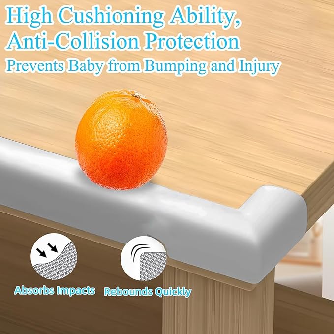 ZOMPAGO Baby Proofing Edge Protector,Foam L-Shape Self-Adhesive Corner Guards,2 Roll Baby Crib Bumper Pad,Wall & Corner Protector Baby,Foam Corner Protectors for Nursery Kitchen Fireplace Furniture