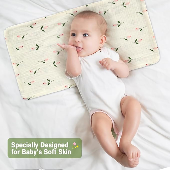 8 Pack Baby Burp Cloths Muslin Cotton 20x10 Inches Cute Printed Ultra Soft Absorbent for Newborn Infants Toddlers Matching Store Same Pattern Products