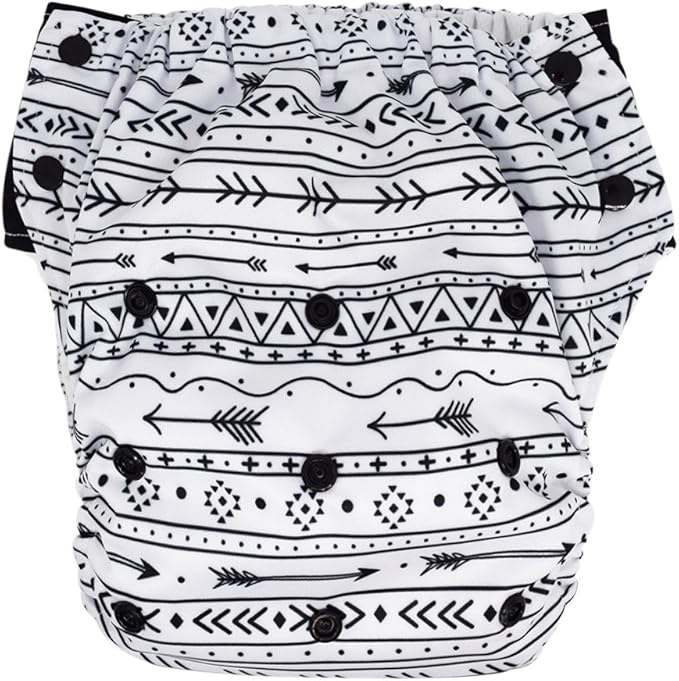 EcoAble Reusable Potty Training Diaper with Insert, Daytime Pull-on Cloth Training Pants for Toddlers and Big Kids (Size 3, Black Arrow)