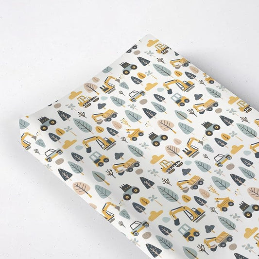 Cartoon Car Transportation Construction Truck Trees Baby Changing Pad Cover,Unisex Car Nursery Diaper Changing Table Pad Mat Sheet for Boys Girls-16x32