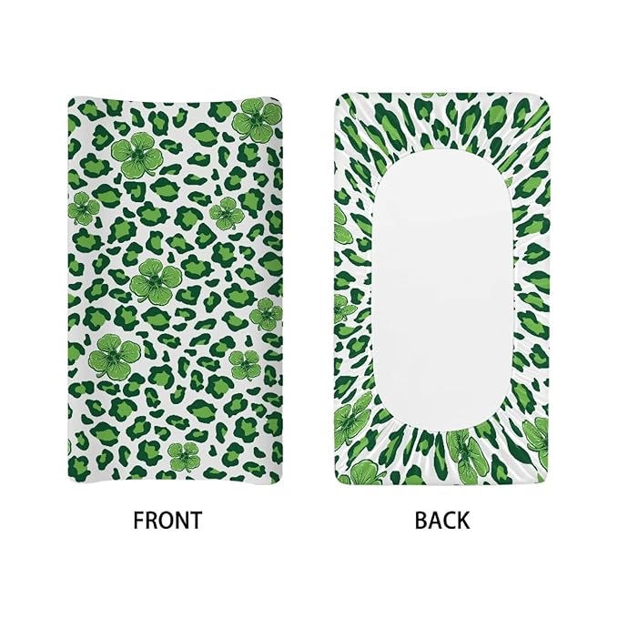 St Patrick's Day for Girls Changing Pad Cover Baby Cow Changing Table Cover Soft Breathable Diaper Changing Pad Cover Sheets