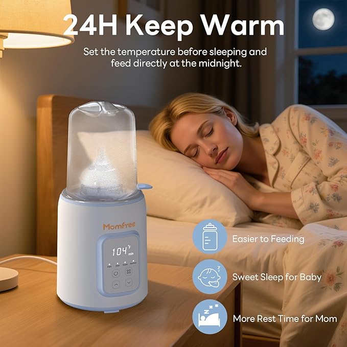 Bottle Warmer, 8-in-1 Fast Baby Bottle Warmer for Breastmilk and Formula,Milk Warmer with Accurate Temperature Control and Automatic Shut-Off,Multifunctional Bottle Warmers for All Bottles(Blue)