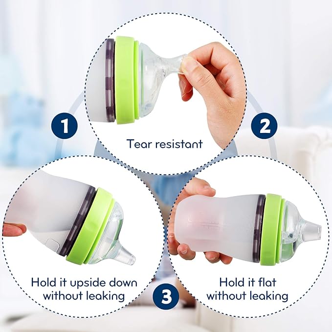 Nuanchu 4 Pieces Sippy Spout Nipples Compatible with Comotomo Baby Bottles, Duckbill Cross Silicone Replacement Fast Flow Nipples Sippy Cup Variable Flow Conversion