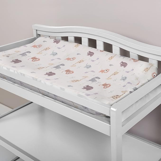 Trend Lab Crayon Jungle Deluxe Flannel Changing Pad Cover, White 10x9x3 Inch (Pack of 1)