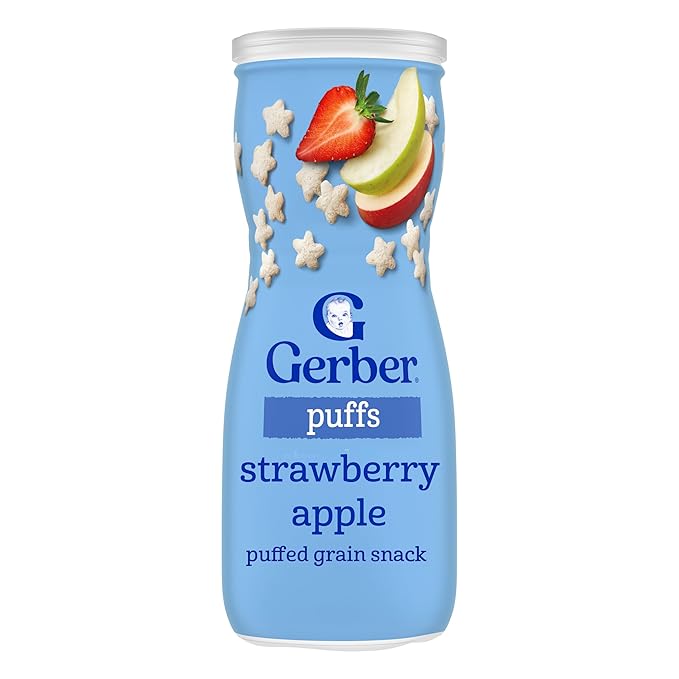 Gerber Graduates Apple Strawberry, Banana, Sweet Potato, Blueberry Puffs /pack of 4 1.48oz