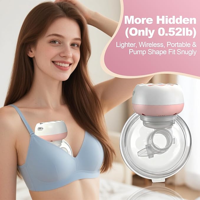 Electric Hands-Free Breast Pumps, Wearable Breast Pump with 4 Modes, 12 Levels, LCD Display, Memory Function Rechargeable with Massage and Pumping Mode 24mm Flange (2 Pack)