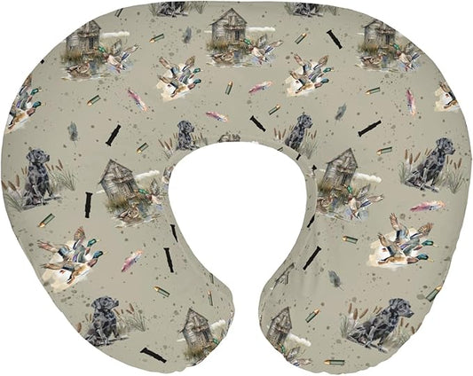 Vintage Duck Hunting Hunter Baby Nursing Pillow Covers for Boy Girl Retro Mallard Ducks Dog Farmhouse Nursery Pillowcase for Breastfeeding Pillows Wild Bird Soft Stretchy Slipcover for Newborn Infant