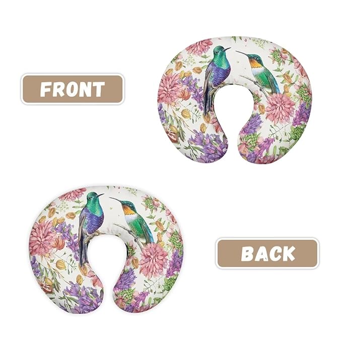 Hummingbird Flower Nursing Pillow Cover Skin-Friendly Durable Breastfeeding Pillows Cover with Hidden Zipper Easy to Put On & Remove Feeding Pillow Case for Home Sofa Decor
