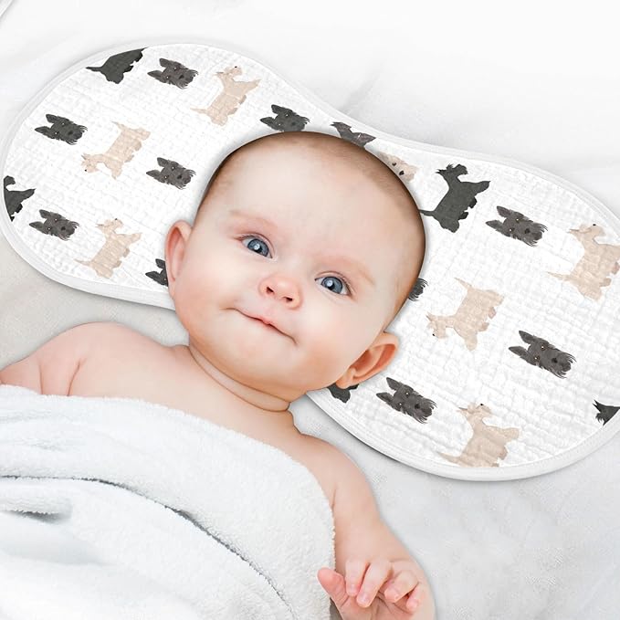 vvfelixl Muslin Burp Cloths Scottish Terrier Dogs Baby Washcloths for Baby Girl Boys 2 Pack