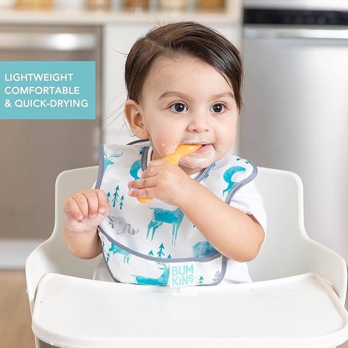 Bumkins Bibs, for Baby Girl or Boy, Infant 3-9 Months, Essential Must Have for Eating, Feeding, Baby Led Weaning, Mess Saving Waterproof Soft Fabric, Starter Bib 2-pk Outdoors and Wildlife