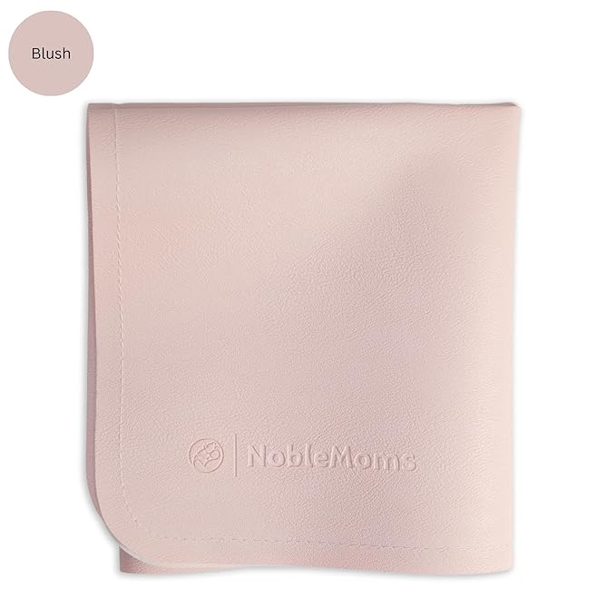 Luxury Vegan Leather Baby Changing Mat - 16"x30" Eco-Friendly, Versatile, Thin & Foldable, Easy-to-Clean Diaper Pad (Blush)