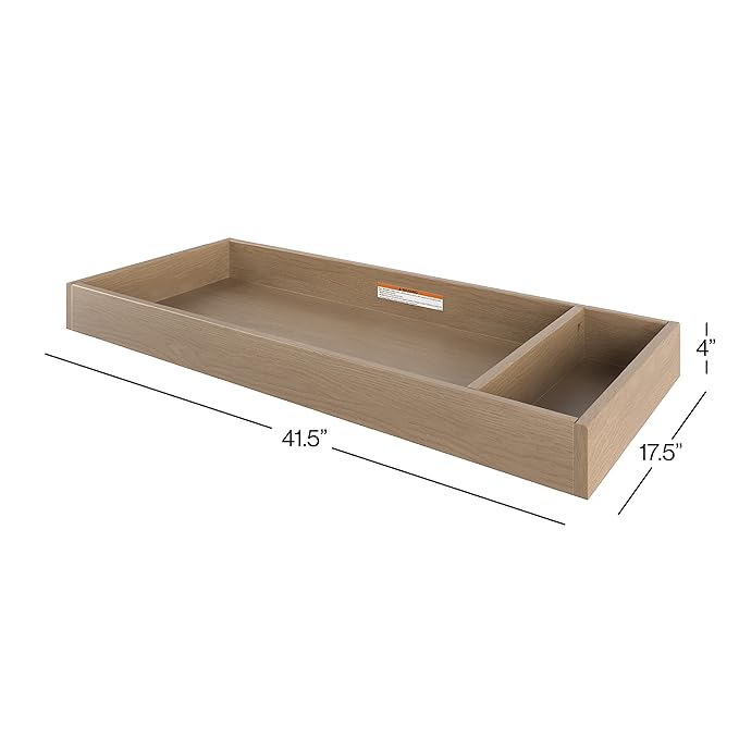 Child Craft Universal Changing Table Topper, Convert Dresser into a Changing Table Surface, Securely Attaches, Non-Toxic, Baby Safe Finish (Nutmeg)