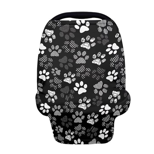 Belidome Dog Paw Breastfeeding Cover Gothic Baby Stuff White and Black Nursing Cover Car Seat Cover Baby Boy Stretchy Breathable