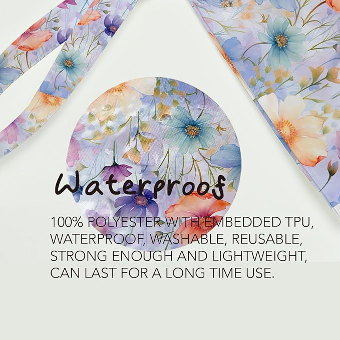 Fokongna Floral Print Wet Bag, Small Portable Waterproof Multi-Functional Organizer for Women, Rainbow Watercolor Floral, Ideal for Daily, Beach & Travel