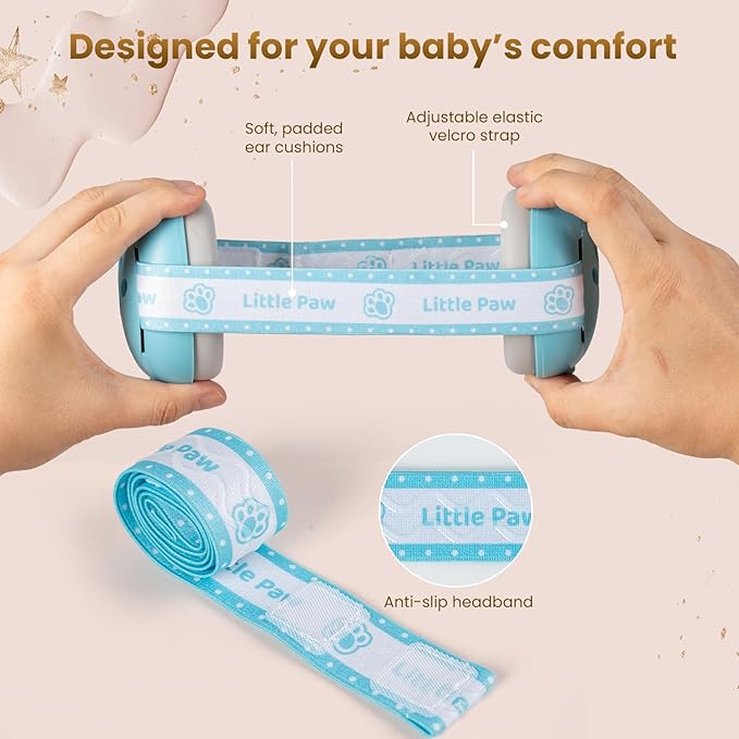 Baby Ear Muffs Noise Protection for Babies Toddlers up to 36 Months - CE Certified - Adjustable Infant Noise Cancelling Headphones Against Hearing Damage & Improves Sleep, Baby Airplane Essentials