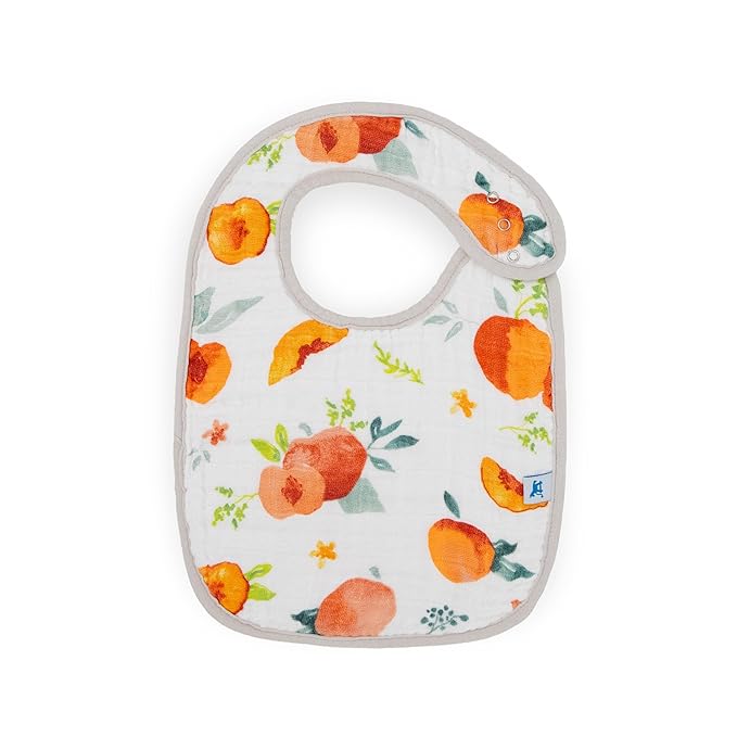 Little Unicorn Muslin Baby Bibs | Adjustable as Baby Grows | Soft Absorbent Muslin Fabric | For Eating, Drooling, Teething (Georgia Peach)