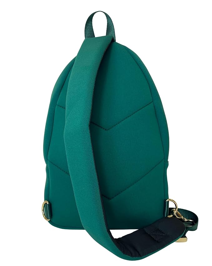 Sarah Wells Allie Sling Pump Bag – Fits All Wearable Cup Pumps & Portable Pumps – Machine Washable Neoprene Crossbody with Insulated Pocket, Water Bottle Holder & Hands-Free Design (Forest Green)