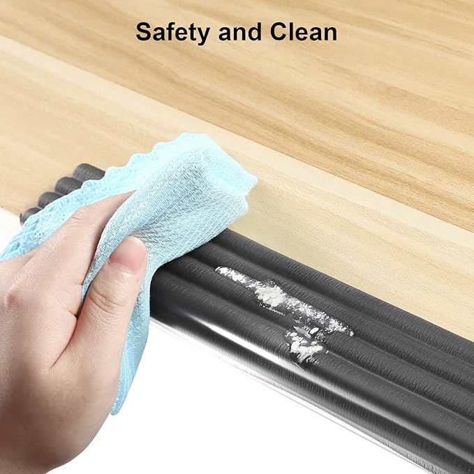 Upgraded Baby Proofing Edge Corner Protector, 16.4ft Edge Guards Padding with 3M Adhesive, Extra-Wide Soft Rubber Foam Padding, Furniture,Sharp Edge Safety Corner Edge Bumper Guard-Black