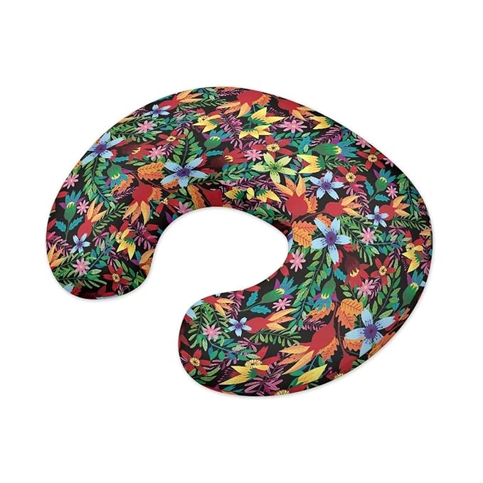 Floral Nursing Pillowcase for Maternity Mom, Durable Ultra Soft Breastfeeding Pillowcase for Newborn Baby Girls Boys, Stretchy Bottle Feeding Pillow Fit for Most Nursing Pillows