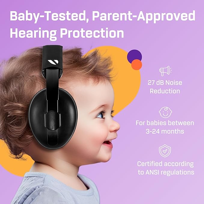 Vanderfields - Hearing Protection Ear Muffs - Over 33 dB (2K Hz) Broad Noise Cancelling Sound Reduction - Baby and Toddlers
