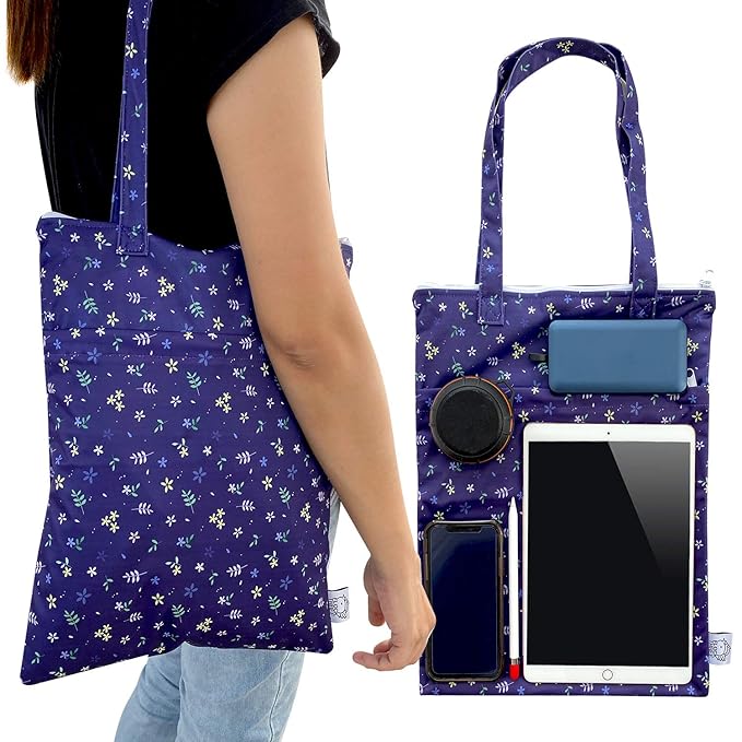 FLOCK THREE 2pcs Wet Dry Bag Waterproof Tote Reusable Wet Clothes Baby Diapers Stroller Swimsuit Travel Small Larger Electronics Toiletries Pouch Flower