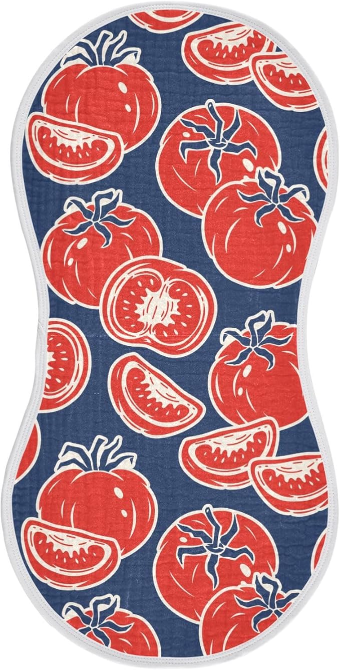 vvfelixl Baby Burp Cloths Slice Red Tomatoes Baby Newborn Cotton Burping Cloths Set Baby Washcloths 4 Pack