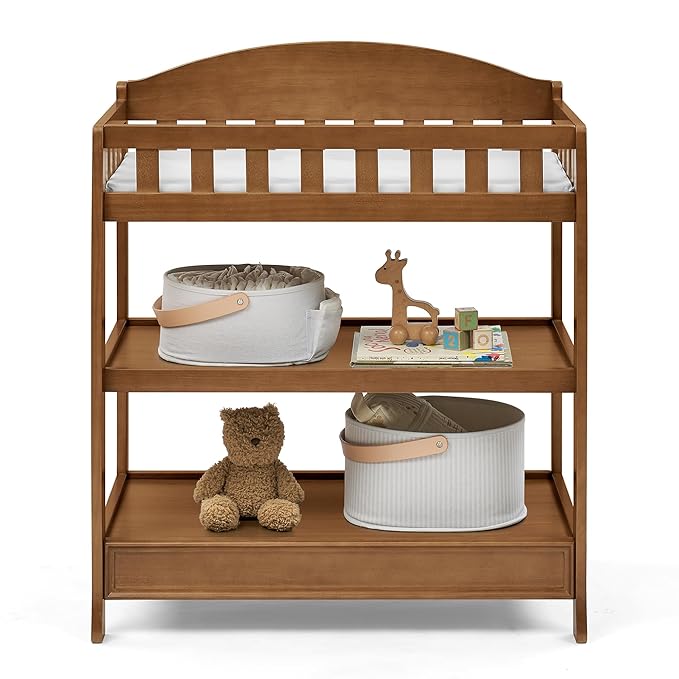 Delta Children Infant Changing Table with Pad, Chestnut