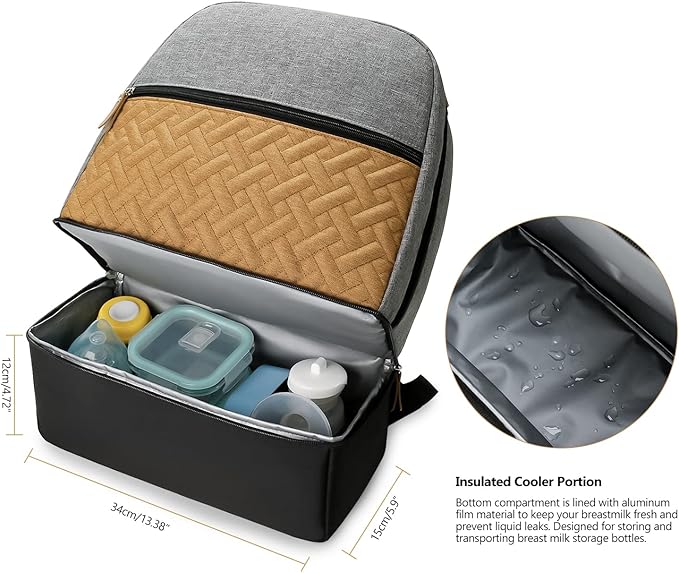Breast Pump Bag Backpack - Cooler and Moistureproof Bag for Mother