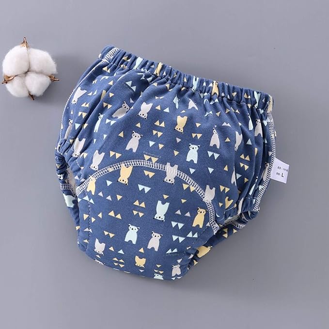 4 Pack Baby Toddler Potty Training Pants Layered Cotton Training Underwear for Toddlers Girls Boys