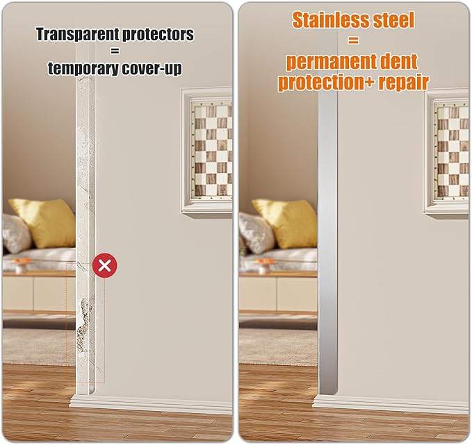 1.5x1.5x48 Inch 304 Stainless Steel Wall Corner Guards (10-Pack) Heavy Duty Rounded Corner Protector, Smooth Folded Edge Design for Wall Protection 90° Angle Metal Edge Guard Stainless Steel Slab