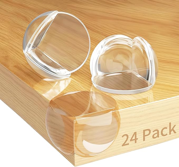 Silicone Corner Protector, Table Protectors for Baby, Clear Furniture Corner Guards & Edge Safety Bumpers Cushion to Cover Sharp Furniture & Table Edges (24 Count (Pack of 1))