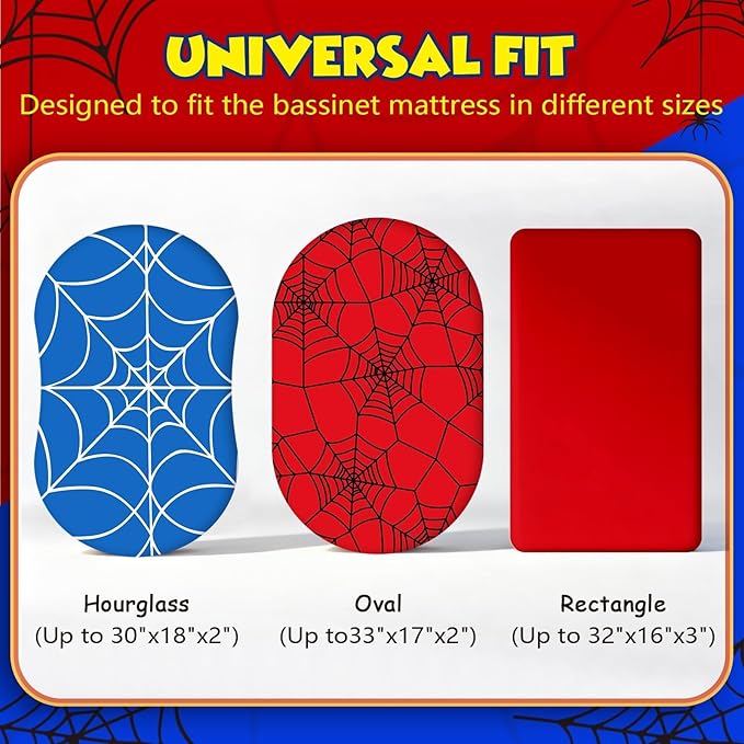 3 Pack Spider Theme Changing Pad Cover, Fitted Baby Changing Table Sheets for 32''×16'' Change Table Pad, Spider Web Pattern Breathable Baby Nursery Diaper Change Pad Sheets
