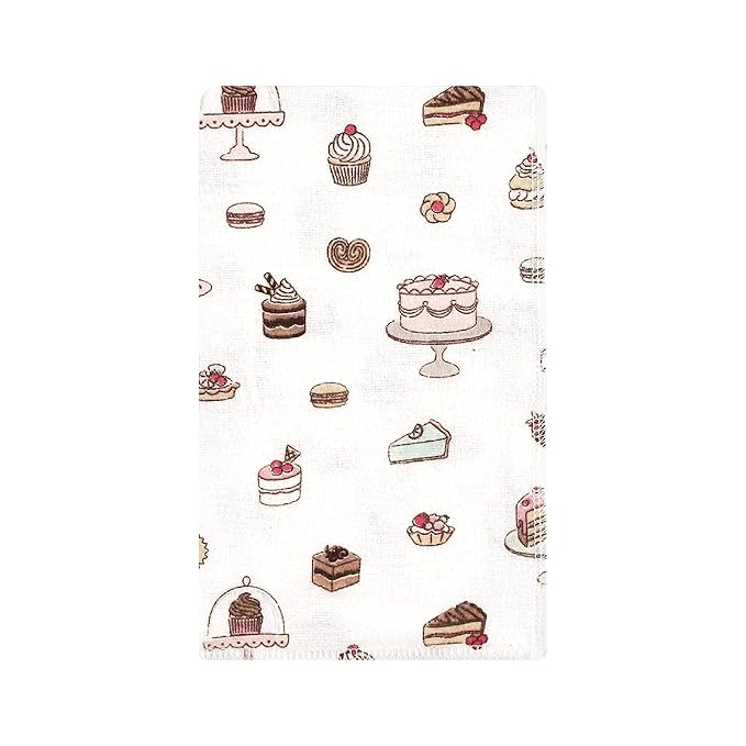 Hudson Baby Unisex Baby Cotton Flannel Burp Cloths, Sweet Bakery, One Size