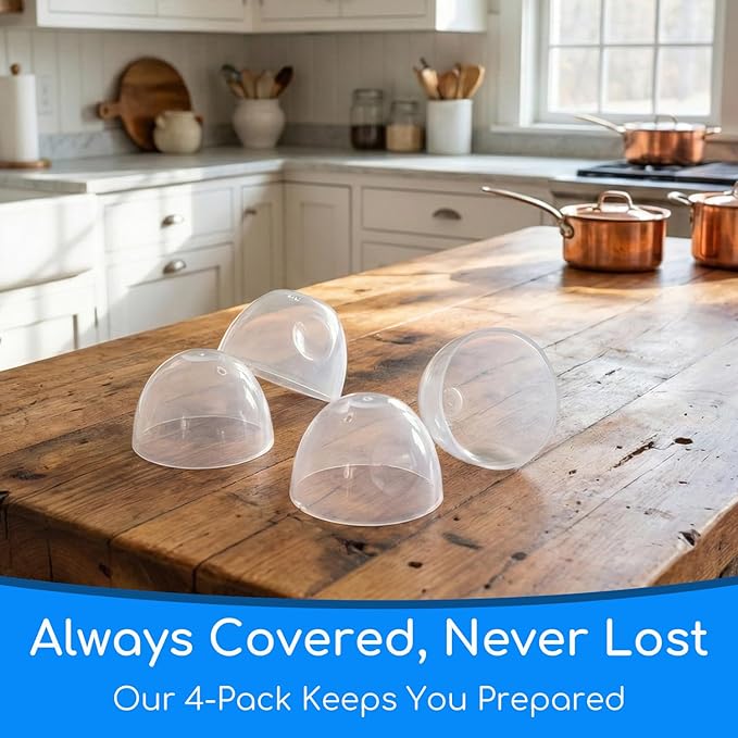 Replacement Lids Compatible with Philips Avent Natural Baby Bottles, Extra Secure Leak-Proof Caps for Travel, BPA-Free, High-Toughness Protective Covers for Glass & Plastic Bottles, 4-Pack