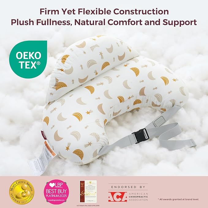 Momcozy Original Nursing Pillow for Breastfeeding-Innovative Safety Guard - Wider Feeding Pillows for More Support for Mom & Baby- Easier Nursing & Hand Free- Fit for All, Removable Cotton Cover