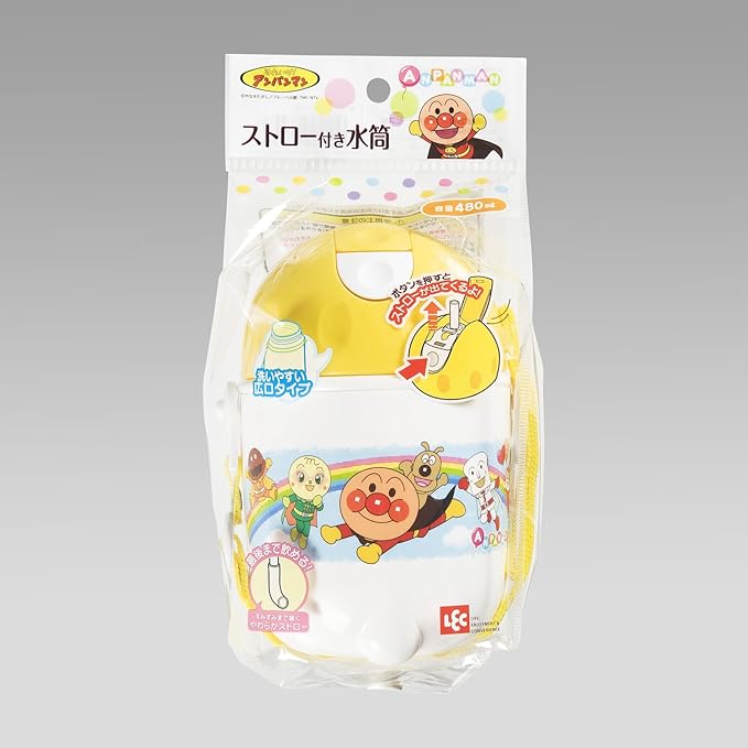 Lec Anpanman Water Bottle with Straw