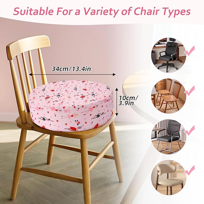 Zicac Portable Seat Cushion Washable with Non-Slip Bottom, Detachable Strong Support Cushion for Toddler Kids Baby Infant (Pink Girl)