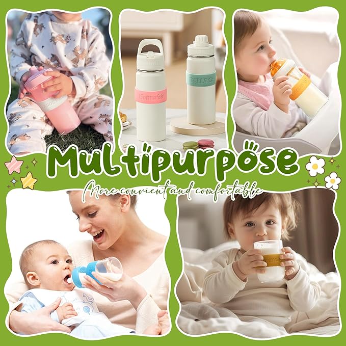 Personalized Baby Bottle Labels for Daycare Custom Engraved Silicone Bands with Name Logo Reusable Personalized Name Labels for Daycare Kindergarten School Summer Camps