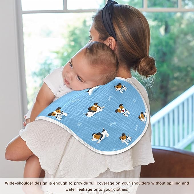 vvfelixl Muslin Burp Cloths Jack Russell Terrier Dog Baby Washcloths for Baby Girl Boys 2 Pack Blue