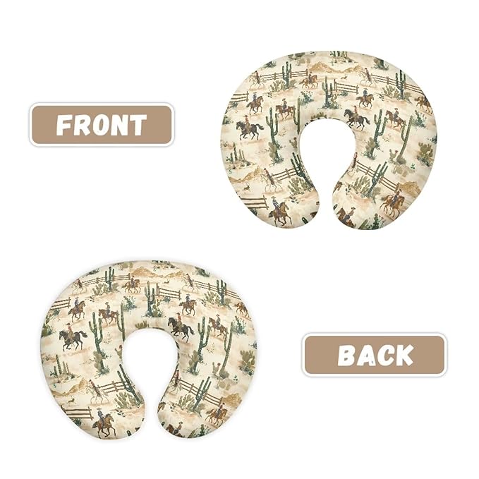 Cow Boy and Cacti Baby Nursing Pillow Cover Baby Breastfeeding Slipcover Infant Newborn Nursery Bottle Pillowcase Stretchy Replaceable Pillow Cover Slipcover