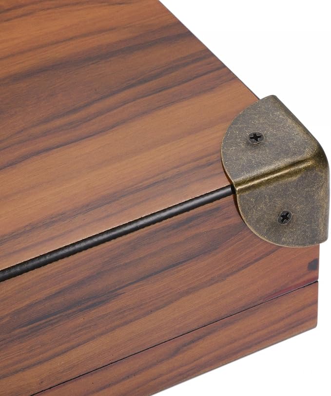 uxcell 40x40x40mm Metal Box Corner Protectors Edge Guard Bronze Tone 4pcs for Table Corners and Desk Corners